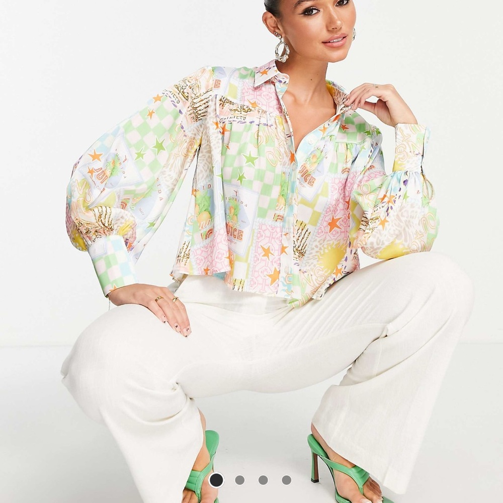 ASOS Multicolour Patterned Women's Blouse - Picture 3 of 7